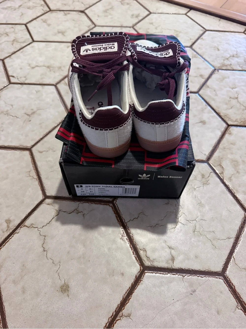adidas Kids Samba-inspired Sneakers - White & Burgundy